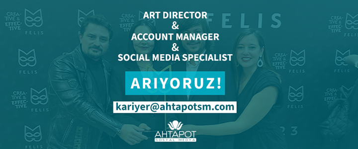 Ahtapot ekibi, Art Director, Account Manager ve Social Media Specialist arıyor.